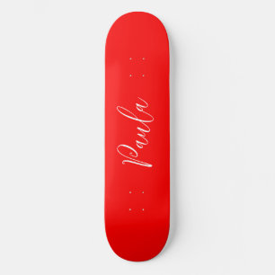 Skateboard Écriture manuscrite Nom élégant Couleur rouge Plai