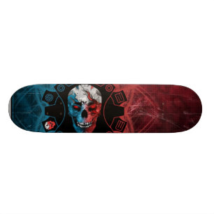 Skateboard ÉDITION LIMITÉE : Crâne bleu et rouge