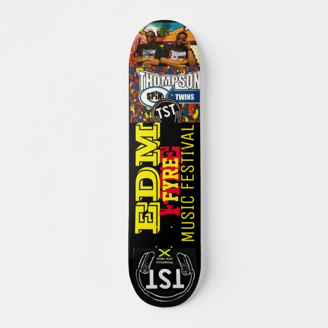 Skateboard EDM FYRE MUSIC, deck de 7 ¾ pouces (Devant)