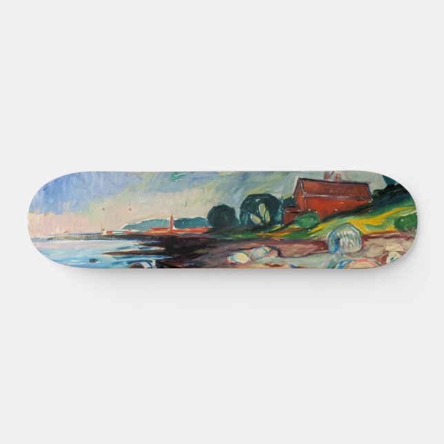 Skateboard Edvard Munch - Rive avec Maison Rouge (Horz)