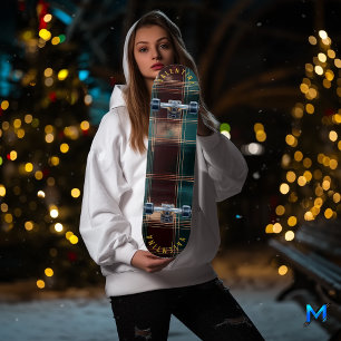 Skateboard Élégance Festive Plaid dans les tons de vacances p