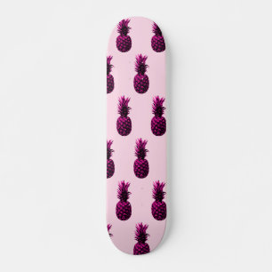 Skateboard Élégant ananas rose tropicale