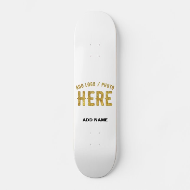 SKATEBOARD ÉLÉGANT BLANC PERSONNALISABLE MODERNE MARQUE VÉRIF (Recto)