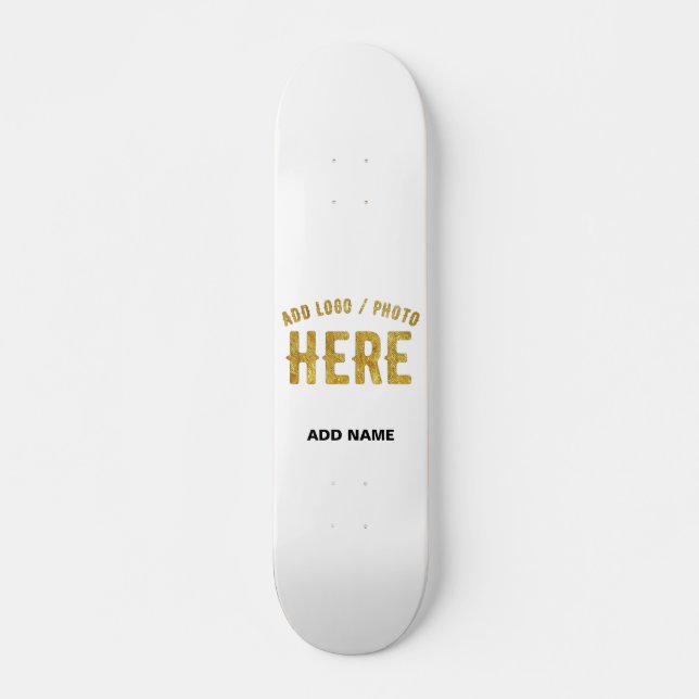 SKATEBOARD ÉLÉGANT BLANC PERSONNALISABLE MODERNE MARQUE VÉRIF (Devant)