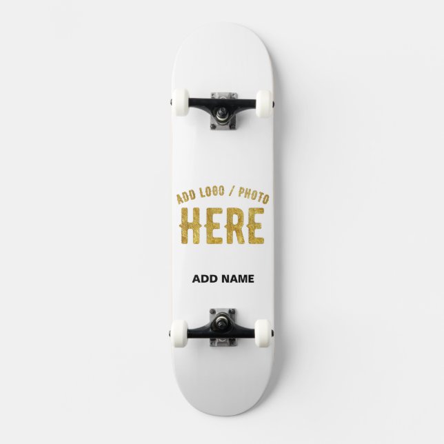SKATEBOARD ÉLÉGANT BLANC PERSONNALISABLE MODERNE VERIFIED DE  (Recto)
