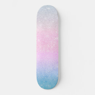Skateboard Elégant Bleu rose Parties scintillant Argent Desi