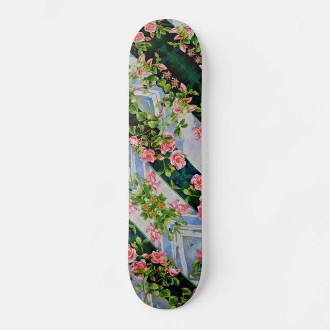 Skateboard Elégant boho rose rose couleur rouge (Recto)