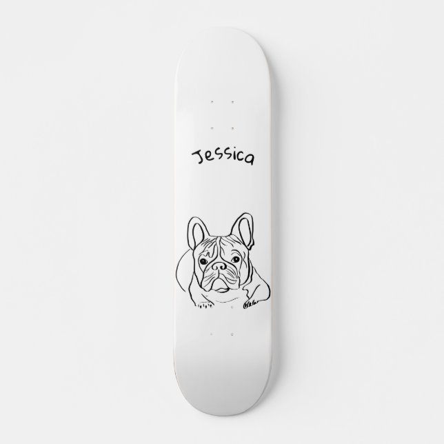 Skateboard Élégant minimaliste Bulldog (Devant)