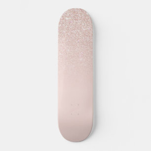 Skateboard Elégant Rose Gold Pink Parties scintillant Ombre