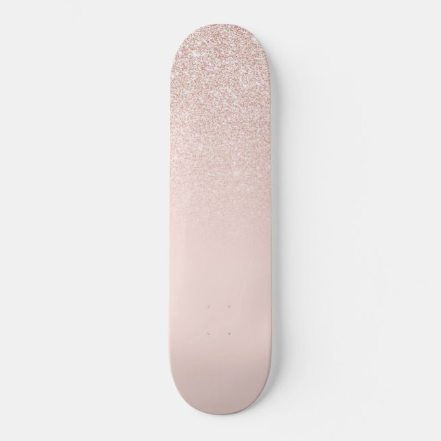 Skateboard Elégant Rose Gold Pink Parties scintillant Ombre (Recto)
