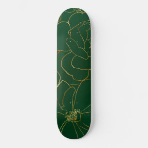 Skateboard Elégant Roses or Floral Dessin Vert Design