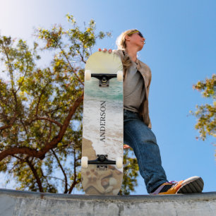 Skateboard Elégant Soleil Et Plage Blue Ocean