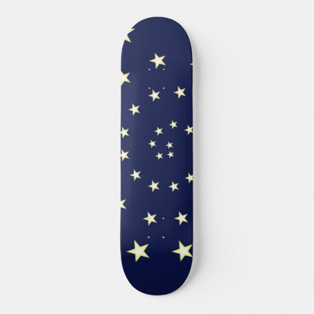 Skateboard Elegant Stars Spiral on Navy Blue (Recto)