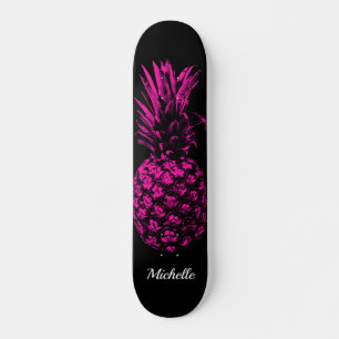 Skateboard Élégant Tropical Rose Ananas Personnalisé