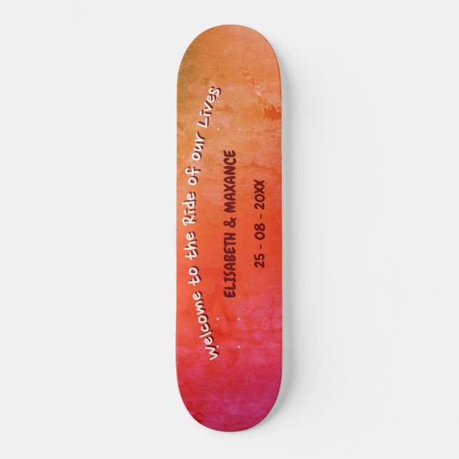 Skateboard Élégante affiche de mariage de planche à roulettes (Recto)