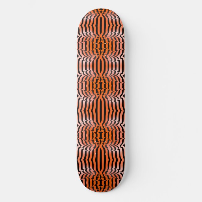 Skateboard Elégante esthétique Peau de tigre orange et noir (Recto)