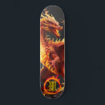 Skateboard *~* Élément AP88 Feu de dragon élémentaire incendi<br><div class="desc">(Code de recherche AP88 pour trouver des articles similaires ) Transfert facile vers d'autres produits Zazzle. DRAGON Élément Élémentaire avec ANNEAU de FEU / FLAMES / FLAME et MONOGRAMME INITIAL pour votre nom - Conserver ou modifier ou supprimer le texte. Cette Fierce Popular skateboard de tendance chinoise style personnalisé pro...</div>