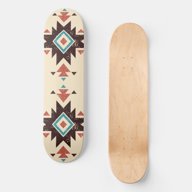Skateboard Emblème diamant boho (Recto)