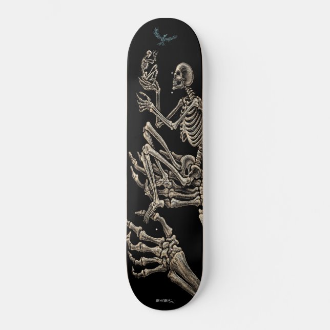 Skateboard Emek "L'Oiseau squelette" (Recto)