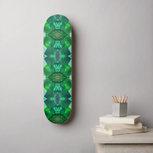 Skateboard Emerald Green Magic Mystical Motif géométrique