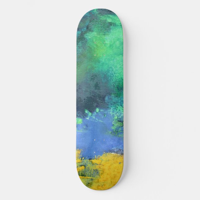 Skateboard Emerald Ocean Aquamarine Abstrait (Recto)