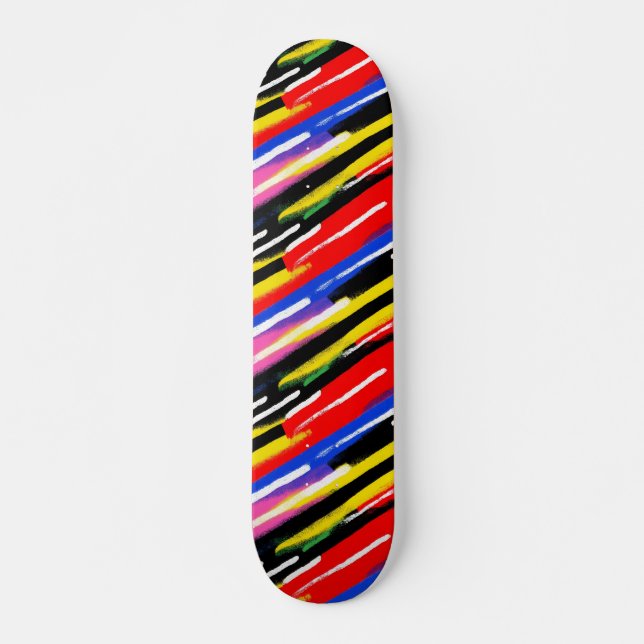 Skateboard Émeute de rayure néon électrique (Devant)