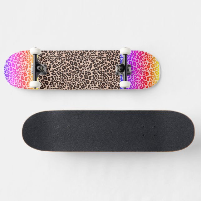 Skateboard Empreinte de léopard avec rose et orange pour les  (Horz)
