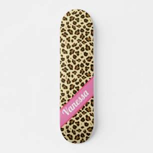 Skateboard Empreinte de léopard personnalisé - Filles