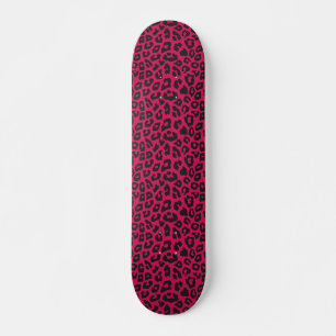 Skateboard empreinte de léopard rose
