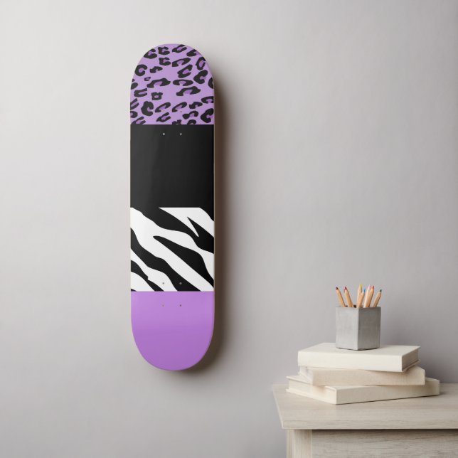 Skateboard Empreinte de léopard, Zebra Print, Poster de anima (Art mural)