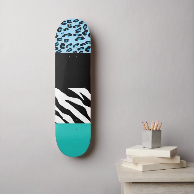 Skateboard Empreinte de léopard, Zebra Print, Poster de anima (Art mural)
