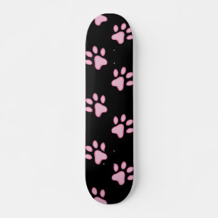 Skateboard Empreintes de pattes roses