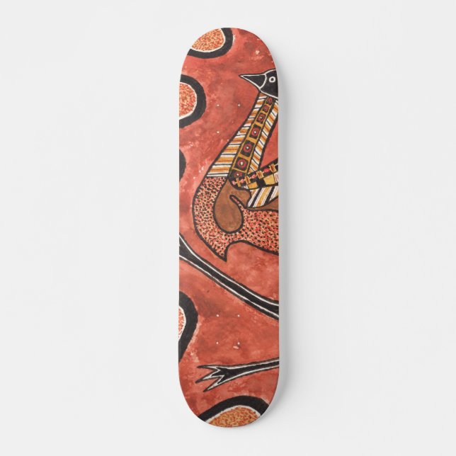 Skateboard Emu - Peinture artistique inspirée par les Autocht (Devant)