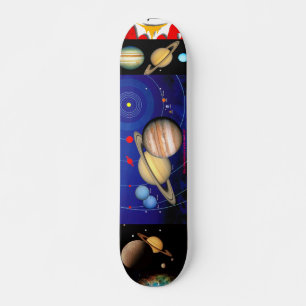 Skateboard "ENCELATUS & SATURN dans l'espace"