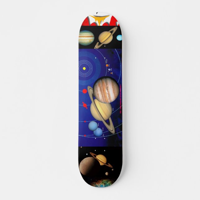 Skateboard "ENCELATUS & SATURN dans l'espace" (Devant)
