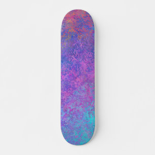 Skateboard Encre d'alcool arc-en-ciel, couleur vive Abstrait