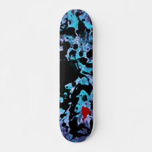 Skateboard ENCRE NOIRE   éclaboussure bleue