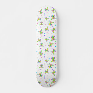 Skateboard enfants arc-en-ciel chien chiot pois couleurs vive