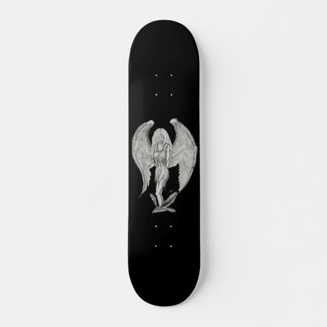 Skateboard Engel - Design noir et blanc (Devant)