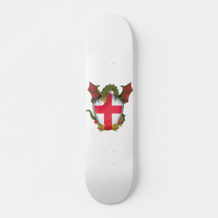 Skateboard England Dragon and English Flag shield