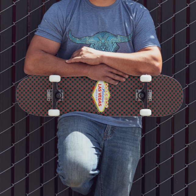 Skateboard Enseignes de cartes à jouer de Las Vegas grises (Extérieur 3)
