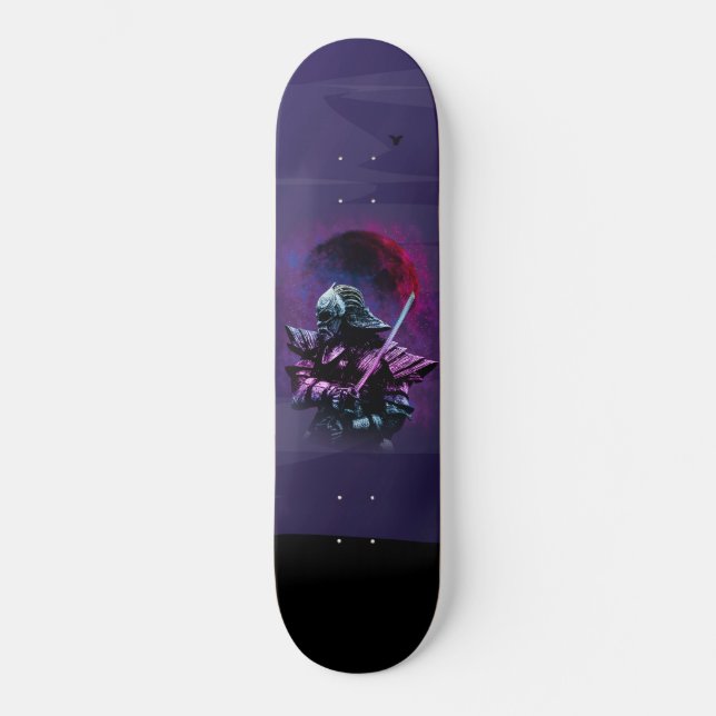 Skateboard Épée de guerrier Bushido japonais stance violet (Recto)
