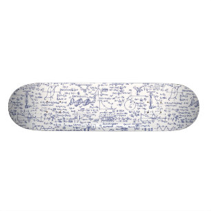 Skateboard Équations de physique dans le stylo bleu //