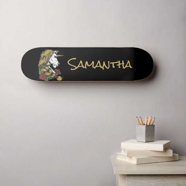 Skateboard Équipe cycliste Gold Unicorn (Art mural (Horz))