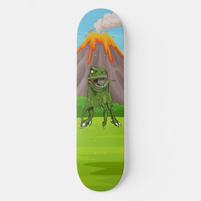 Skateboard Ère préhistorique Volcan Dinosaure (Recto)