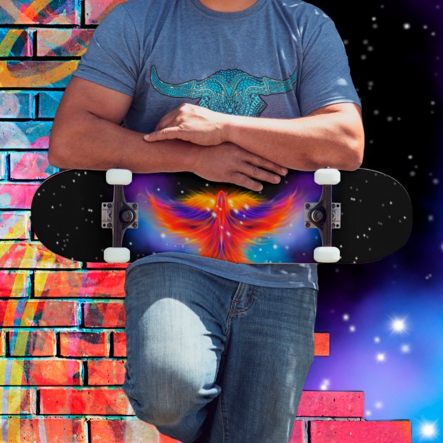 Skateboard Espace Phoenix Nebula Black Starlight Sky (Créateur téléchargé)