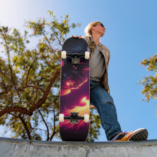 Skateboard Esprit de feu de phénix de robot futuriste cyberné
