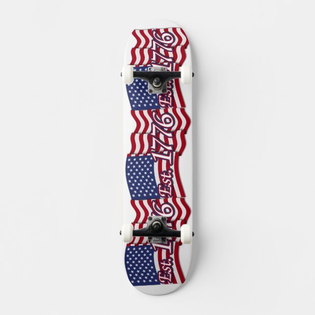 Skateboard Est. Drapeau 1776 des États-Unis (Recto)