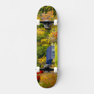 Skateboard États-Unis, Vermont. Feuillage d'automne le long d
