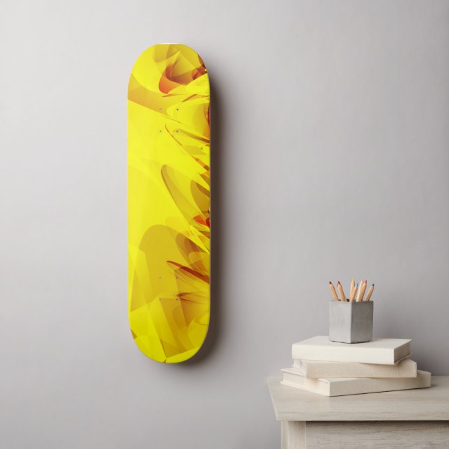 Skateboard Étincelle jaune Abstraite (Art mural)